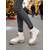 abordables Botas de combate-Botines blancos de mujer con cordones y suela gruesa, ideales para el invierno, Navidad, estilo urbano y salidas informales.