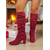 cheap Fashion Boots-Women's Red Suede Slouch Knee High Boots with Block Heels, Chic Winter Fashion Footwear for Christmas Parties, Holiday Outfits &amp; Daily Wear