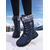 baratos Botas de neve e inverno-Botas de neve femininas de inverno cor de vinho com cano médio e acabamento em pele sintética, botas impermeáveis e isoladas para caminhadas e esqui &amp;tempo frio