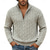cheap Men's Pullover Sweater-Men's Christmas Sweaters Pullover Sweater Jumper Cable Knit Regular Tops Knitted Quarter Zip Plain Stand Collar Modern Contemporary Casual Xmas Work Clothing Apparel Fall Winter Black Gray M L XL