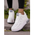 economico Sneakers da donna-scarpe da ginnastica bianche con plateau da donna in mesh Flyknit traspirante, scarpe da passeggio casual leggere con lacci per l'uso quotidiano, da viaggio &amp;attività all'aperto
