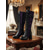 baratos Vitoriano &amp; Eduardo-Botas femininas de cano alto com cadarço preto e roxo, salto grosso e detalhe de laço, estilo gótico vitoriano dos anos 1920, botas da moda para cosplay, Halloween &amp;roupa de festa