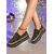 abordables Zapatillas de mujer-Mocasines de plataforma con diamantes de imitación dorados y negros para mujer, zapatos de fiesta con suela gruesa y brillantes para la vida nocturna. &amp;trajes de club