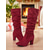 cheap Fashion Boots-Women's Red Suede Slouch Knee High Boots with Block Heels, Chic Winter Fashion Footwear for Christmas Parties, Holiday Outfits &amp; Daily Wear
