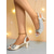 economico Sandali con tacco-scarpe con tacco a spillo e cinturino posteriore con glitter dorati da donna e tacco a blocco spesso: scarpe da festa glamour per la vita notturna e le celebrazioni natalizie