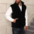 preiswerte Men's Vest-Herren Weste aus Wildlederimitat Weste Gilet Outdoor Täglich Mode Lässig Herbst Winter Tasche Kunstpelz Bequem Einfach Reisverschluss Stehkragen Normale Passform Schwarz Weste