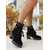 preiswerte Stiefeletten-Braune Damenstiefeletten zum Schnüren mit dickem Absatz und Häkelbesatz, modische Stiefeletten aus Wildlederimitat im Vintage-Stil für lässige Outfits und Outdoor-Events