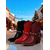 abordables Bottes à la mode-Bottines de cowboy à imprimé crocodile rouge pour femmes avec détails de chaîne et accents de strass, style d'inspiration western, parfaites pour Noël, les fêtes de fin d'année et les occasions festives