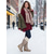 abordables Bottes de neige et d'hiver-Bottes compensées en daim marron pour femme avec revers en fausse fourrure – Design à lacets élégant avec pompons, bottes d'hiver chaudes et confortables pour une tenue décontractée et extérieure
