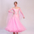 cheap Competition Wear-Women's Ballroom Dance Dress Rhinestone Off Shoulder Layered Tulle Elegant Waltz Tango Foxtrot Competition Performance Gown – Light Pink