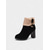 abordables Botas de moda-Botas de tacón de ante verde para mujer con puño de piel sintética, tacón grueso moderno, perfectas para vacaciones de invierno, fiestas navideñas y ocasiones festivas.