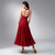 cheap Competition Wear-Women's Ballroom Dance Dress Red Halter Neck Mesh Side Elegant Tango Rumba Paso Doble Competition Performance Dress