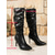 cheap Fashion Boots-Women's Brown Faux Leather Knee High Boots - Pointed Toe Stiletto Heel Slouchy Style Boots for Nightlife Party &amp; Clubwear