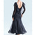 cheap Standard  Ballroom-Women's Ballroom Dance Dress Long Sleeve Mesh Waltz Tango Latin Competition Performance Practice Gown Ruffle Hem Elegant Flowing Skirt – Black