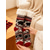baratos Meias femininas-Meias masculinas de malha felpuda para o Natal, meias quentes com padrão de floco de neve vermelho e preto, forro macio de pelúcia para festas de fim de ano &amp;roupas de inverno para ambientes internos