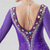 economico Abbigliamento da Competizione-abito da ballo da sala da donna con maniche lunghe in strass, abito da competizione per valzer e tango, polsini svasati e gonna fluida – viola