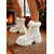preiswerte Schnee- und Winterstiefel-Weiße Plateau-Schneestiefel mit Kunstfellfutter für Damen – klobige Absätze, warm und stylisch für den Winter, ideal für Weihnachten und Spaß im Freien