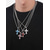 abordables Bijoux pour hommes-Collier pendentif croix en alliage pour homme, cadeau de Noël, multicolore, orné de cristaux étincelants, accessoire élégant pour les fêtes et le quotidien.
