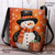 abordables Bolsas de impresión gráfica-Bolso bandolera navideño de muñeco de nieve para mujer: estampado de muñeco de nieve y copo de nieve para compras navideñas, fiestas navideñas y salidas de invierno.