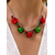 abordables Collier pour femme-Collier de Noël en alliage pour femme avec cloches rouges et vertes, ornement de flocon de neige, parfait pour la mode des fêtes et les cadeaux festifs