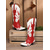 abordables Bottes à la mode-Bottes de cowboy western rouges et blanches pour femmes avec rivet pour Noël, bottes à talons confortables pour les fêtes de fin d'année et les festivités hivernales