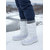 billige Snow &amp; Winter Boots-hvite snøstøvler for kvinner – vanntette, varme vinterstøvler med snøfnuggtrykk og sklisikker såle for utendørs snø og ferieturer