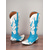 abordables Bottes à la mode-Bottes de cowboy western rouges et blanches pour femmes avec rivet pour Noël, bottes à talons confortables pour les fêtes de fin d'année et les festivités hivernales