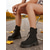 abordables Bottes de combat-Bottes de combat lacées marron clair pour femmes – style vintage classique, chaussures d'extérieur résistantes pour la randonnée, le travail et le quotidien