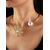 tanie Naszyjnik damski-Damski naszyjnik choker w kształcie płatka śniegu – stop metali i sztuczne perły, elegancki design z błyszczącymi kamieniami, idealny na świąteczne przyjęcia i prezenty