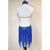 baratos vestido de competição-Vestido de dança latina feminino, azul royal, com strass, recorte, traje de competição para cha cha, samba jive