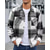 voordelige flanellen overhemden-Voor heren Overhemd Normaal shirt Flanellen hemd Overhemd met knopen Rood Lange mouw Ruitjes Revers Streetwear Vakantie Zak Kleding Katoen Modieus Casual Comfortabel