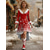 abordables Bottes à la mode-Bottes de cowboy western rouges et blanches pour femmes avec rivet pour Noël, bottes à talons confortables pour les fêtes de fin d'année et les festivités hivernales