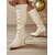 cheap Fashion Boots-Women's Brown Faux Leather Knee High Boots - Pointed Toe Stiletto Heel Slouchy Style Boots for Nightlife Party &amp; Clubwear