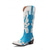 abordables Bottes à la mode-Bottes de cowboy western rouges et blanches pour femmes avec rivet pour Noël, bottes à talons confortables pour les fêtes de fin d'année et les festivités hivernales