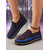 abordables Zapatillas de mujer-Mocasines de plataforma con diamantes de imitación dorados y negros para mujer, zapatos de fiesta con suela gruesa y brillantes para la vida nocturna. &amp;trajes de club