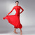 baratos Roupa de Competição-Vestido de dança de salão feminino, veludo preto, malha transparente, manga longa, elegante, tango, rumba, foxtrote, competição, vestido de apresentação
