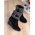abordables Bottes de neige et d'hiver-bottes compensées à revers duveteux pour femmes, en daim marron avec fermeture éclair et boucle, bottes d'hiver chaudes et confortables pour le temps froid, les sorties décontractées et les fêtes de fin d'année