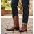 abordables Cowboy y botas occidentales-Hombre Botas Botas cowboy Retro Los zapatos de cuero Vintage Clásico Exterior Diario PU Mitad de Gemelo Sin Cordones Negro Amarillo Marrón Verano Primavera Otoño
