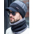 abordables Sombreros de mujer-Conjunto de gorro y polaina de cuello de punto navideño para hombre: gorro de invierno cálido y elegante con calentador de cuello forrado de piel en varios colores para actividades al aire libre durante las vacaciones y deportes de invierno.