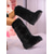 abordables Botas de nieve e invierno-Botas altas de piel sintética para mujer: estampado en blanco y negro, calzado de invierno acogedor para un estilo moderno y de moda para el frío y las vacaciones.