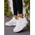 economico Sneakers da donna-scarpe da ginnastica bianche con plateau da donna in mesh Flyknit traspirante, scarpe da passeggio casual leggere con lacci per l'uso quotidiano, da viaggio &amp;attività all'aperto