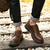 ieftine Pantofi casual cu șireturi-Bărbați Oxfords Pantofi de muncă Epocă Afacere Clasic Zilnic Birou și carieră Piele Impermeabil Anti-Alunecare Dantelat Negru Maro Toamnă Iarnă