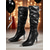 cheap Fashion Boots-Women's Brown Faux Leather Knee High Boots - Pointed Toe Stiletto Heel Slouchy Style Boots for Nightlife Party &amp; Clubwear