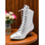 ieftine Victorian și Edwardian-Ghete elegante pentru femei, argintii, în stil victorian edwardian, cu șireturi, cu toc mic și detalii brogue - ghete elegante steampunk retro în stil anii 1920, perfecte pentru petreceri, cosplay