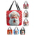 economico Borse con stampa grafica-borsa tote natalizia da donna – design di Babbo Natale con albero di Natale festivo e fiocchi di neve, divertente e stravagante, regalo perfetto per le feste di Natale, le festività invernali e lo shopping