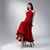 cheap Competition Wear-Women's Ballroom Dance Dress Red Halter Neck Mesh Side Elegant Tango Rumba Paso Doble Competition Performance Dress