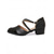 abordables Chaussures de danses latines-Chaussures de danse professionnelles noires à brides croisées pour femmes - Escarpins confortables à talon bas et bloc pour la pratique de la danse de salon et de la danse latine