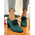 ieftine Pantofi cu toc gros-Pantofi verzi cu toc și șireturi pentru femei – pantofi eleganți cu toc bloc pentru Crăciun, petreceri, ieșiri casual și modă de iarnă