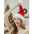abordables Chapeaux pour femmes-Bonnet de Père Noël en tricot pour femmes et enfants, bonnet de Noël confortable en polyester avec pompon, parfait pour les photos de famille de vacances et les cadeaux de Noël