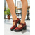baratos Sapatos Mary Jane-Sapatos Mary Jane plataforma de couro envernizado bordô femininos – sapatos góticos de salto grosso com fivela para festas de Halloween e fantasias de cosplay